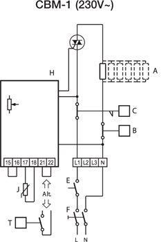 Схема подключения электронагревателя канального типа