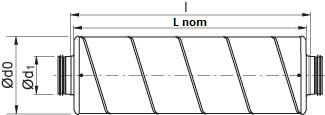 Размерные характеристики шумоглушителя для круглых каналов