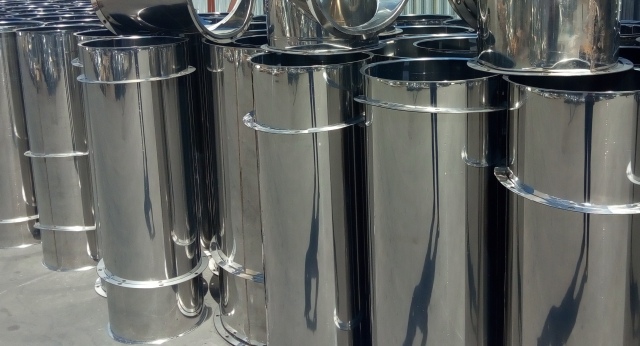 круглые воздуховоды из нержавеющей стали с фланцами на отбортовке